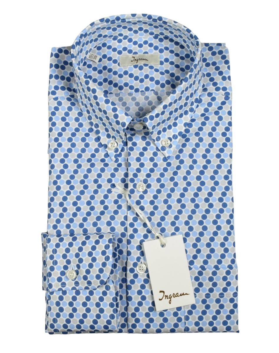 Ingram Camicia ingram button down fantasia geometrica cotone stretch Negozio online di fabbrica