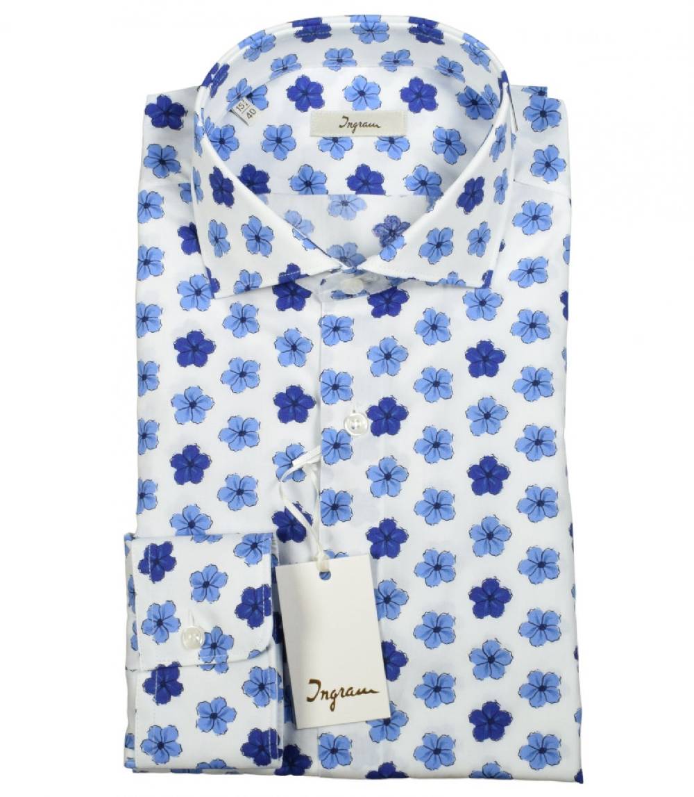 Ingram Camicia ingram slim fit fantasia floreale in puro cotone Prezzo di fabbrica