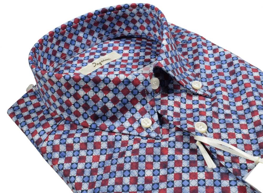 Ingram Camicia ingram button down fantasia geometrica
