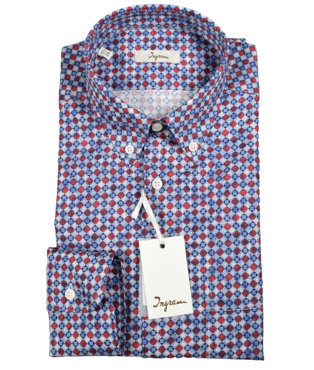 Ingram Camicia ingram button down fantasia geometrica Offerta speciale