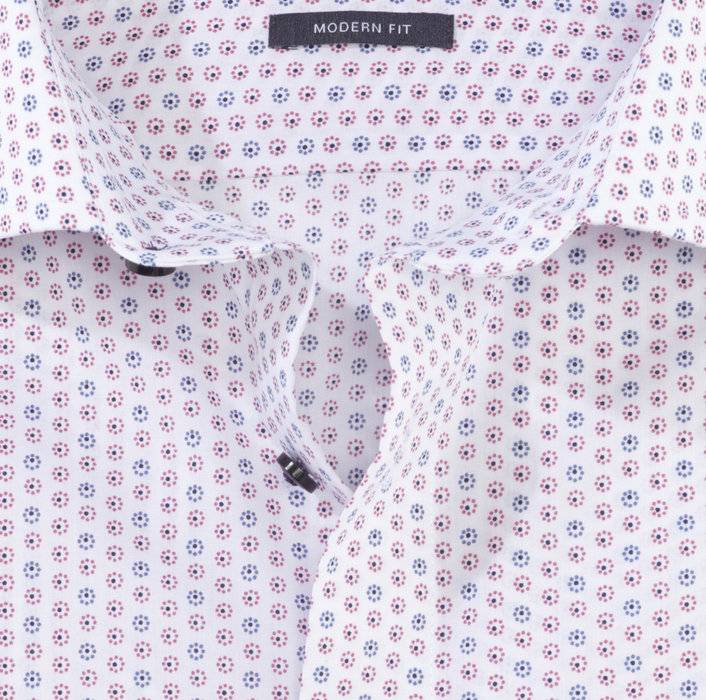 Olymp Camicia olymp luxor rossa in cotone stampato facile stiro Comprare a buon mercato