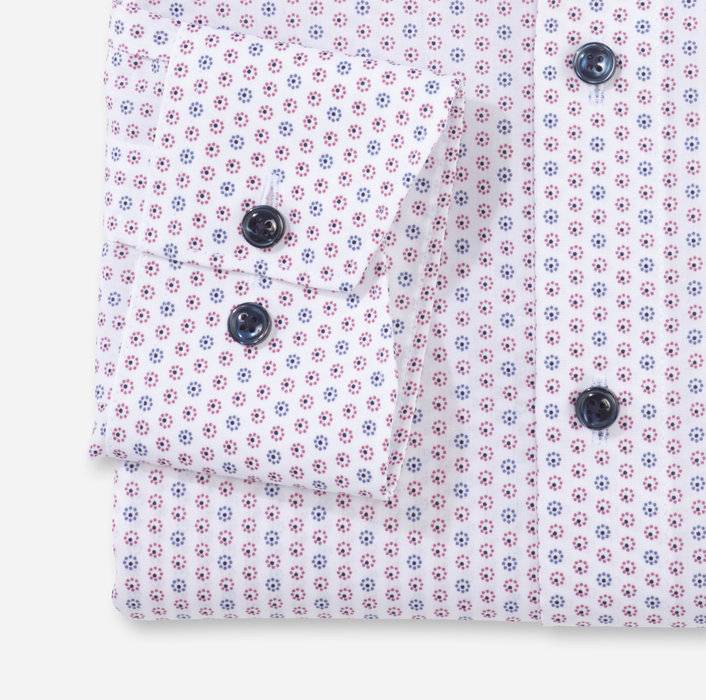 Olymp Camicia olymp luxor rossa in cotone stampato facile stiro Comprare a buon mercato