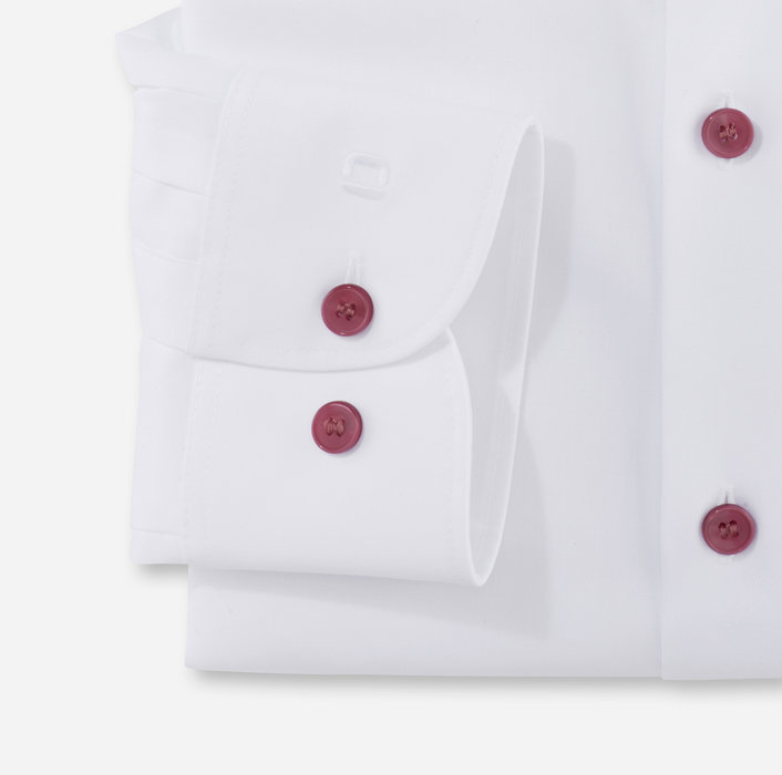 Olymp Camicia olymp bianca slim fit con bottoni malva Flash Sale