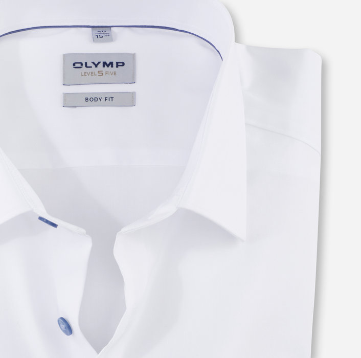 Olymp Camicia elegante bianca olymp slim fit con bottoni azzurro Shopping online