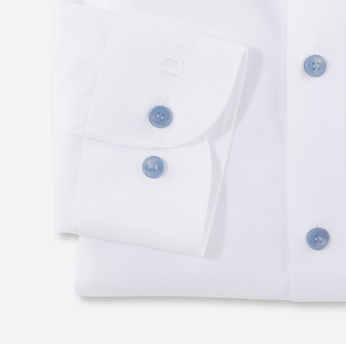 Olymp Camicia elegante bianca olymp slim fit con bottoni azzurro Shopping online