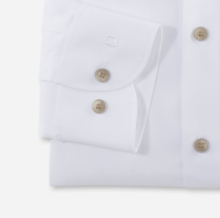 Olymp Camicia olymp bianca slim fit con bottoni beige Offerta esclusiva
