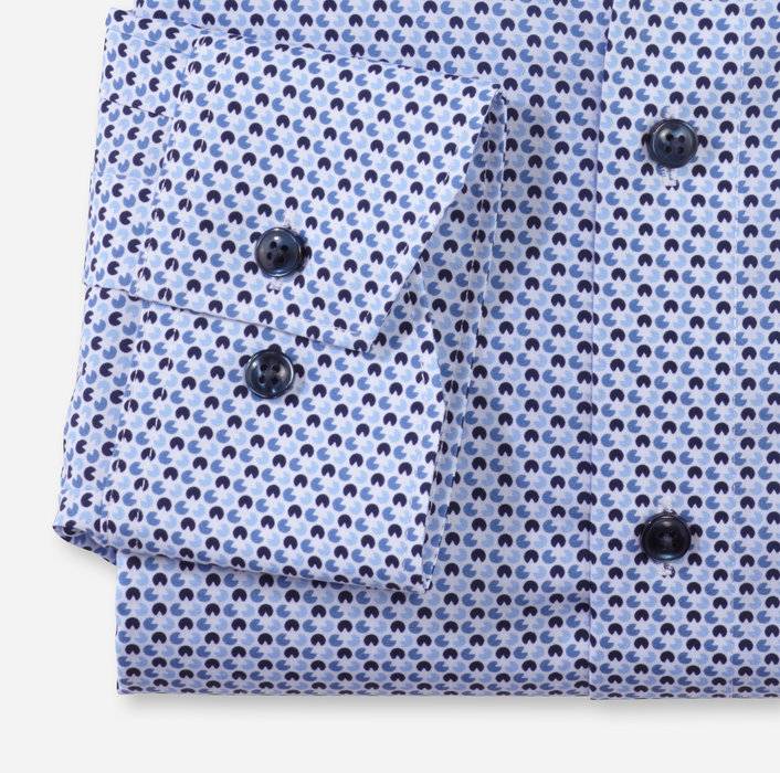 Olymp Camicia olymp celeste in cotone popeline stampato modern fit Black Friday