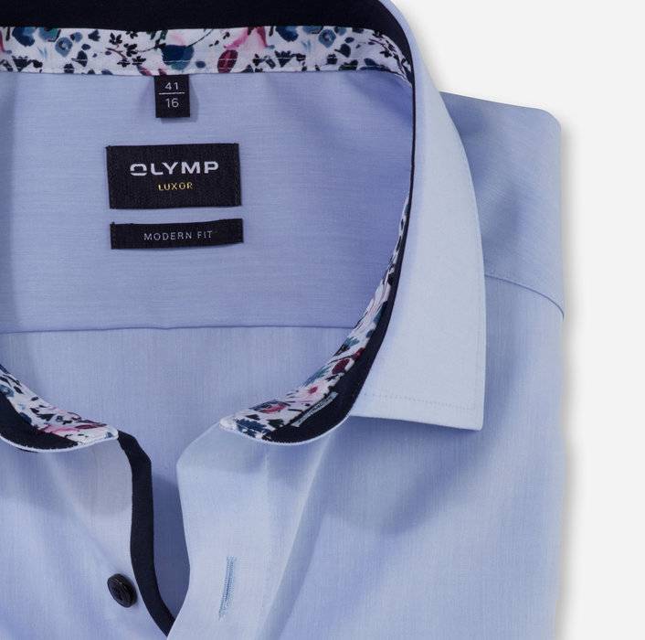 Olymp Camicia celeste olymp luxor puro cotone facile stiro Cyber Monday