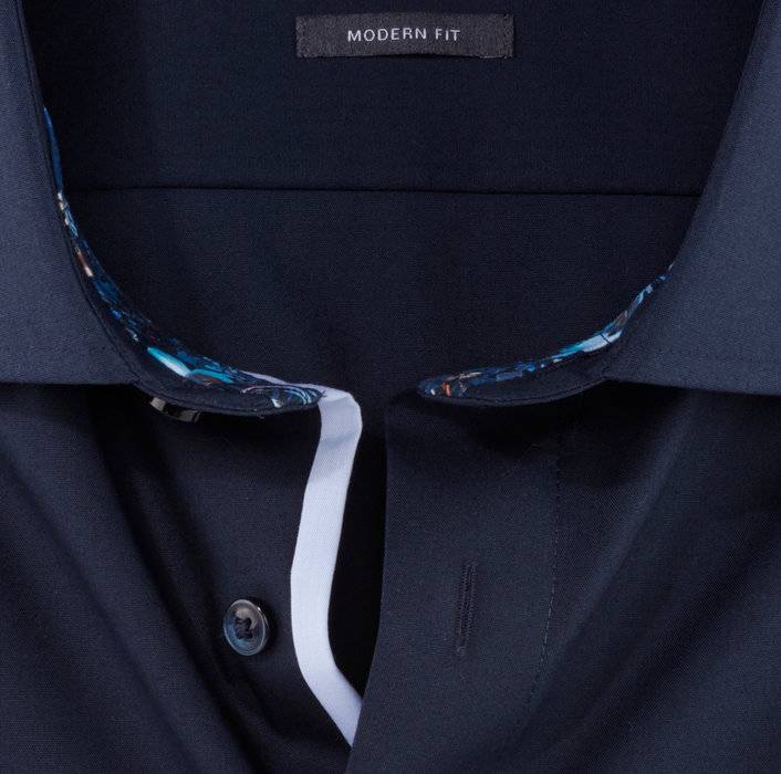 Olymp Camicia blu scuro olymp luxor puro cotone facile stiro Offerta natalizia
