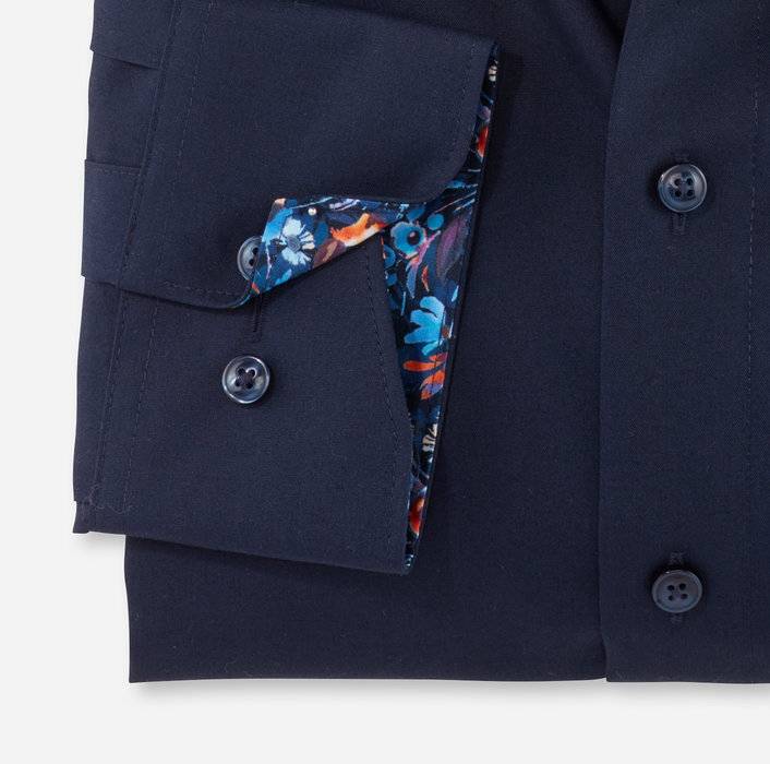 Olymp Camicia blu scuro olymp luxor puro cotone facile stiro Offerta natalizia
