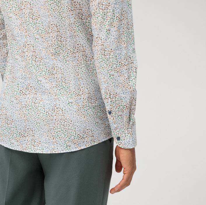 Olymp Camicia olymp fantasia floreale slim fit in cotone stretch Offerta per la Festa della Mamma