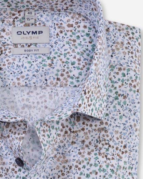 Olymp Camicia olymp fantasia floreale slim fit in cotone stretch Offerta per la Festa della Mamma