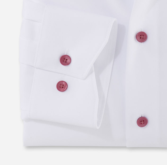 Olymp Camicia bianca olymp modern fit con bottoni malva Offerta Anniversario