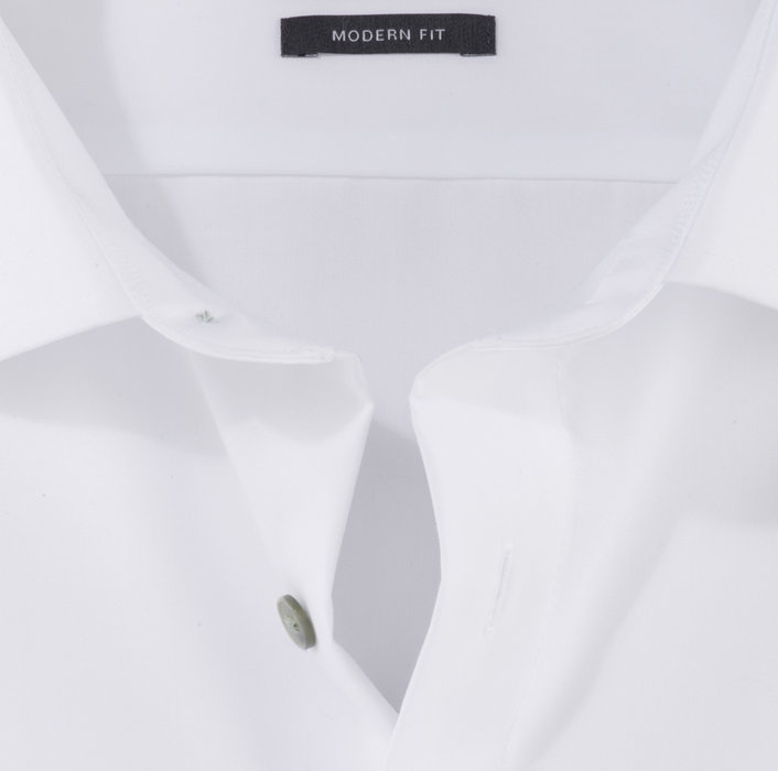 Olymp Camicia bianca olymp modern fit con bottoni verde Smaltimento dello stoccaggio