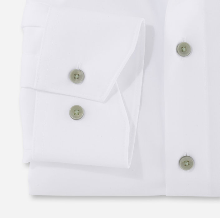 Olymp Camicia bianca olymp modern fit con bottoni verde Smaltimento dello stoccaggio