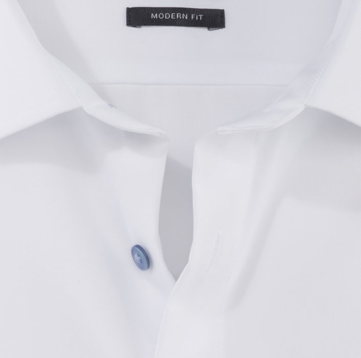 Olymp Camicia bianca olymp modern fit con bottoni azzurro Vendita calda