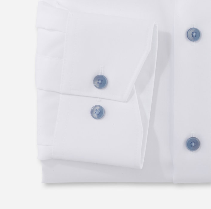 Olymp Camicia bianca olymp modern fit con bottoni azzurro Vendita calda