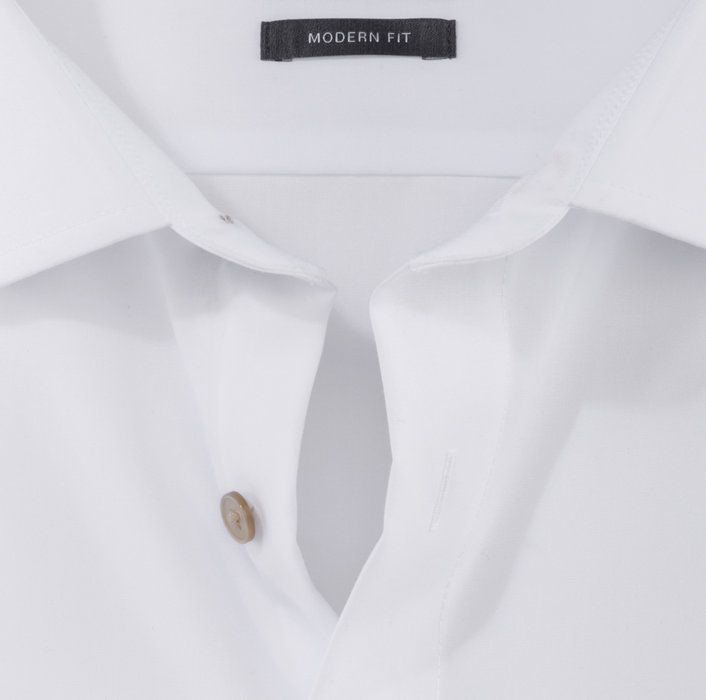 Olymp Camicia bianca olymp modern fit con bottoni beige Offerta migliore