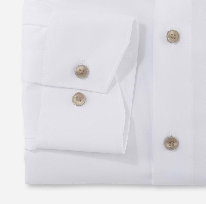Olymp Camicia bianca olymp modern fit con bottoni beige Offerta migliore