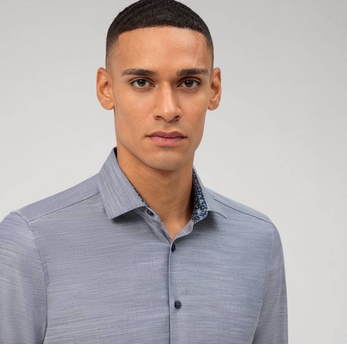 Olymp Camicia olymp blu marine level five slim fit cotone stretch Latest fashion
