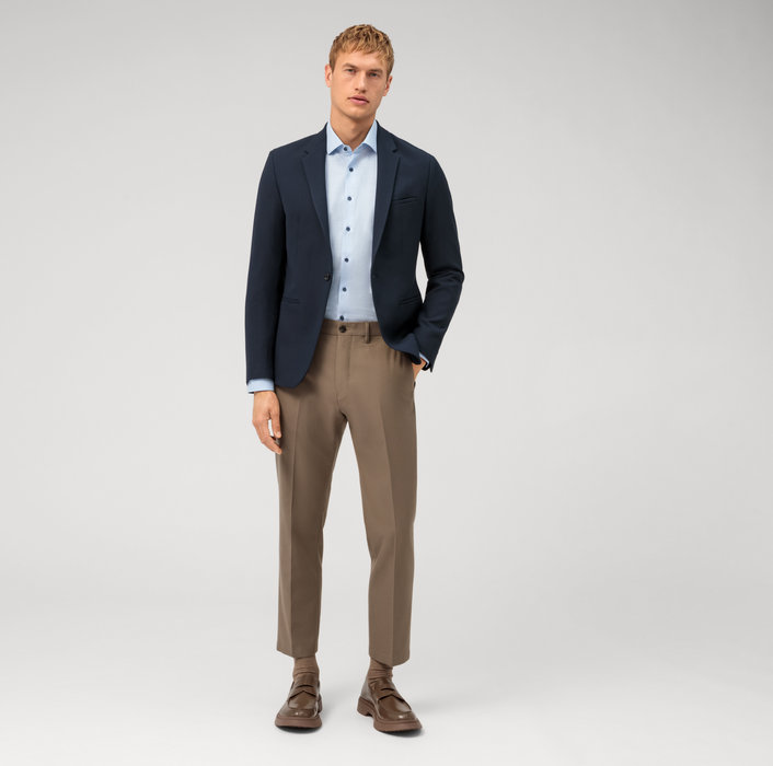 Olymp Camicia olymp celeste level five slim fit cotone stretch Offerta temporanea