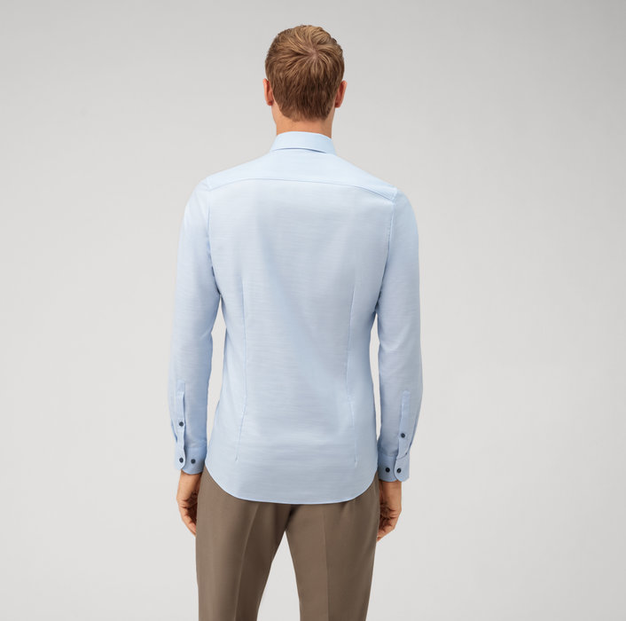 Olymp Camicia olymp celeste level five slim fit cotone stretch Offerta temporanea