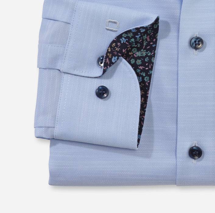 Olymp Camicia olymp celeste level five slim fit cotone stretch Offerta temporanea