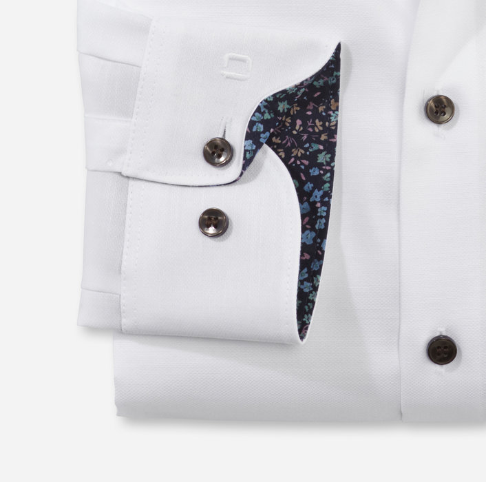 Olymp Camicia olymp bianca level five slim fit cotone stretch Offerte esclusive