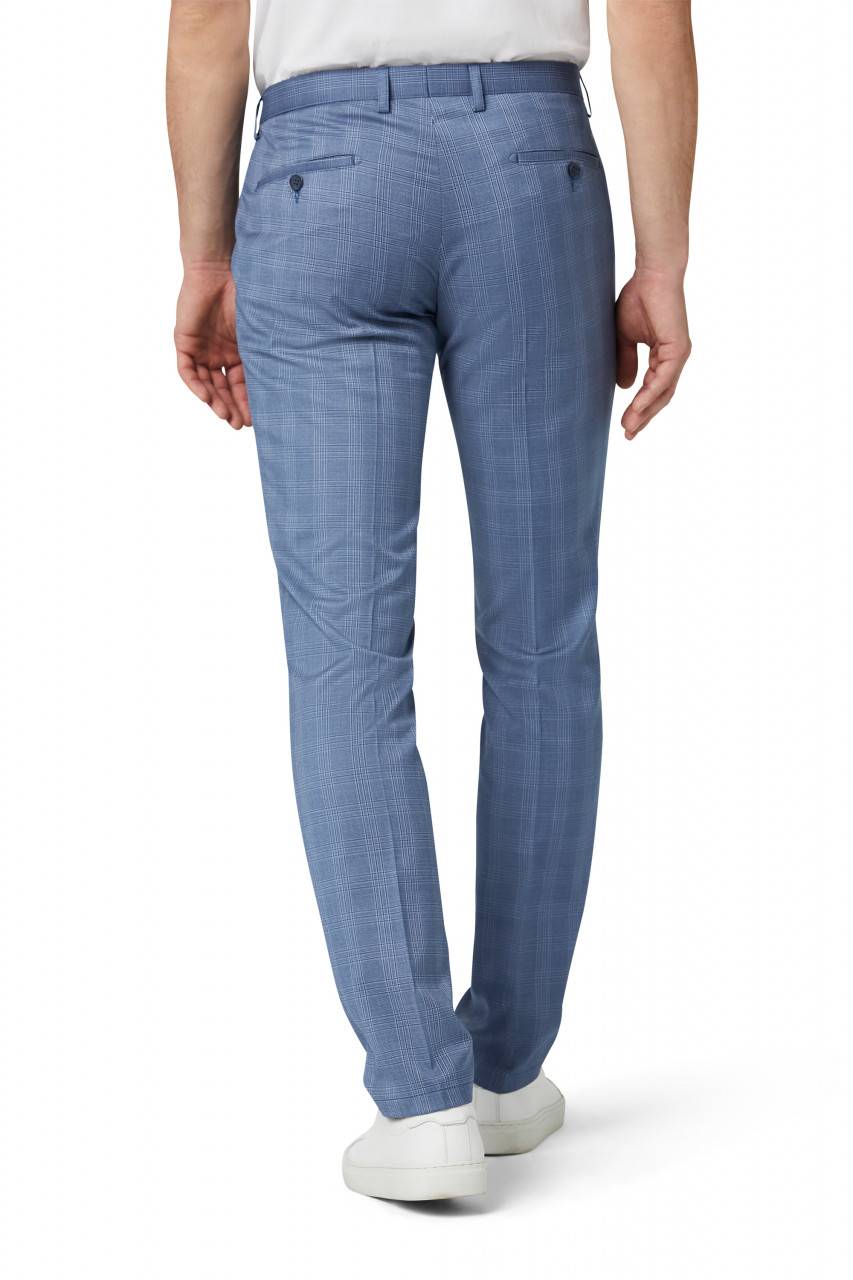 Digel Move Pantalone blu chiaro a quadri digel extra slim fit Grandi sconti