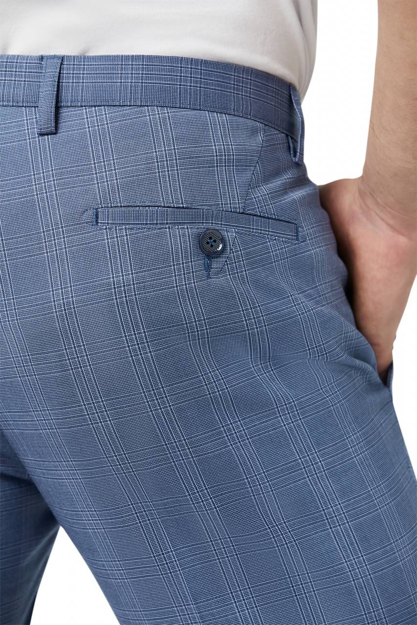 Digel Move Pantalone blu chiaro a quadri digel extra slim fit Grandi sconti