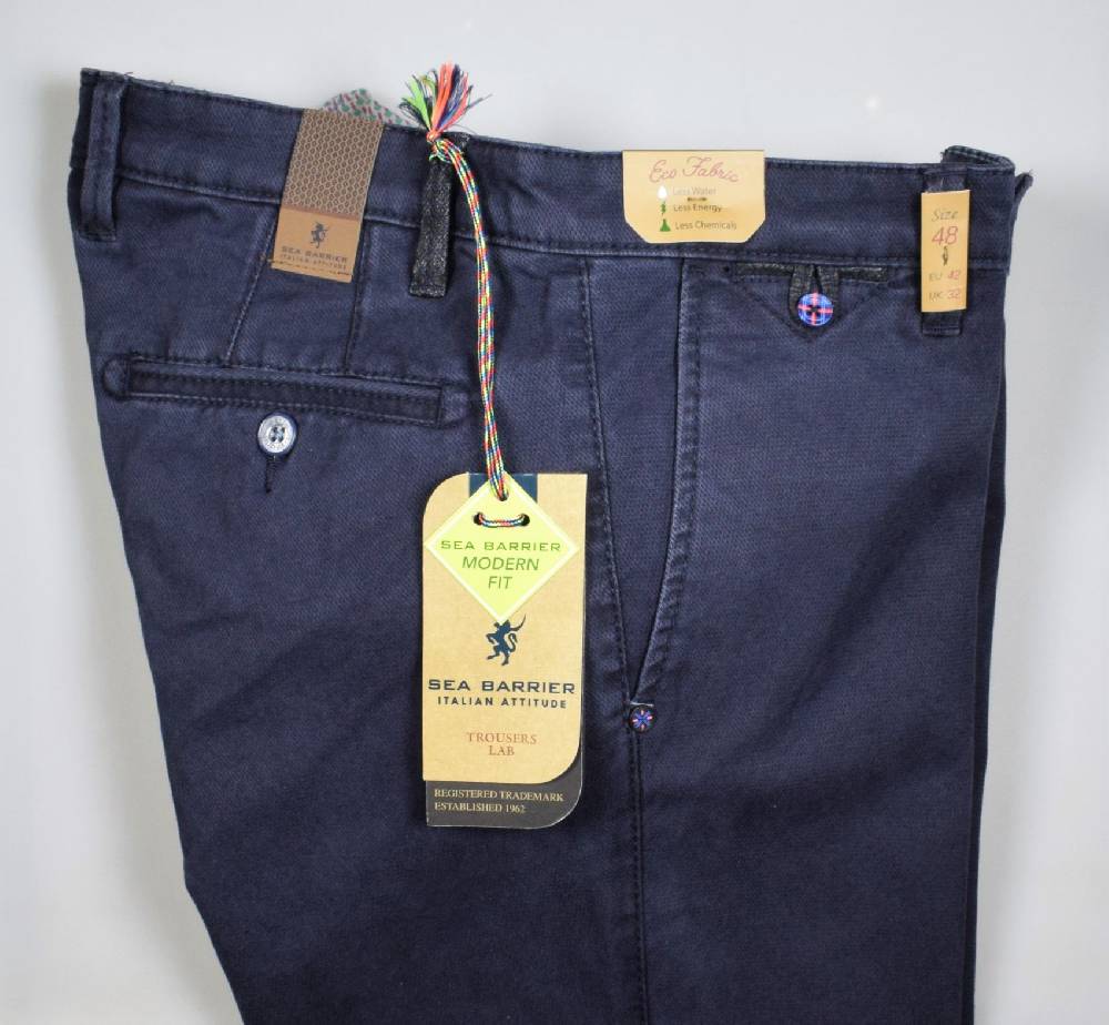 Sea Barrier Pantalone sea barrier blu cotone nido d'ape stretch