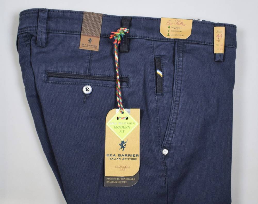 Sea Barrier Pantalone sea barrier blu cotone tinto filo stretch Offerte giornaliere