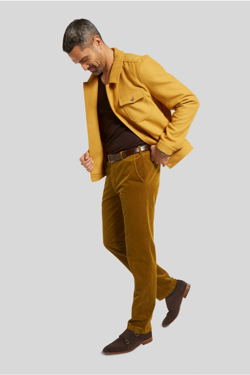 Meyer Pantalone cognac meyer in velluto a coste luxury modern fit Ritorno libero