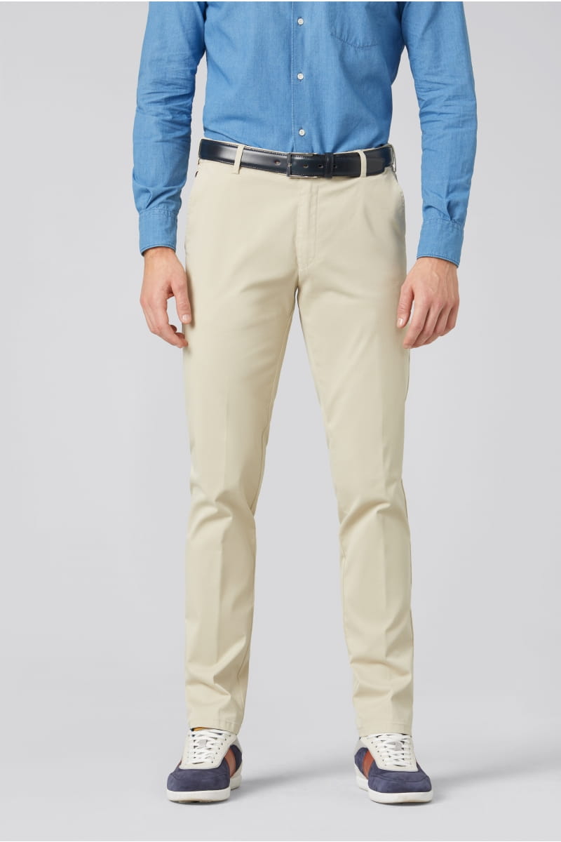 Meyer Pantalone beige meyer in cotone fairtrade modern fit