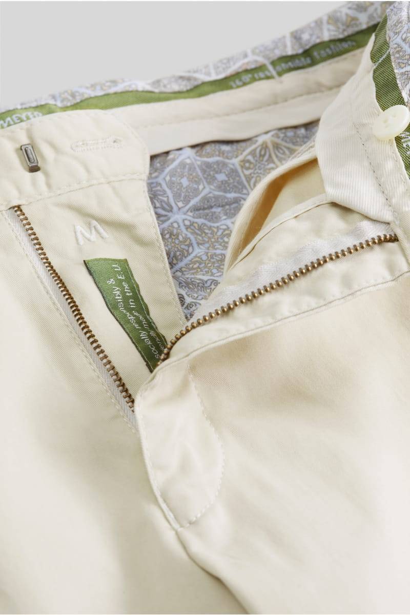 Meyer Pantalone beige meyer in cotone fairtrade modern fit Offerta speciale della fabbrica
