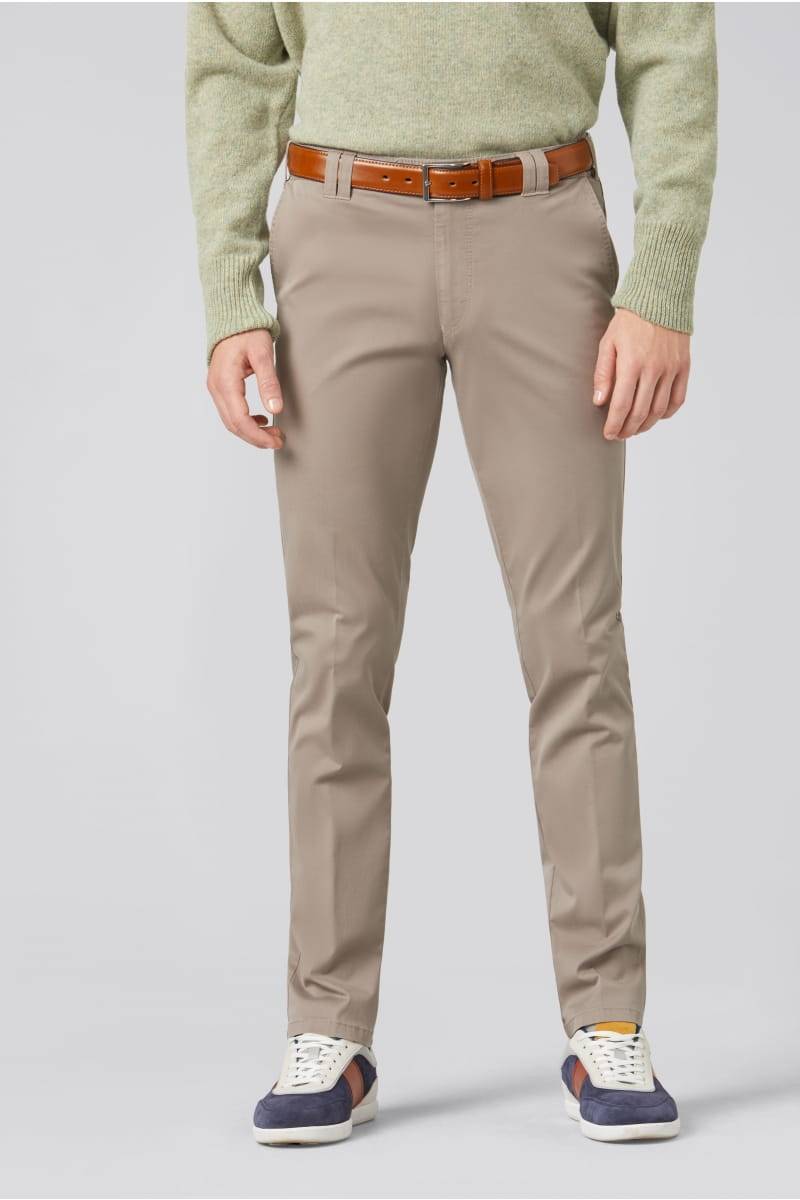 Meyer Pantalone tortora meyer in cotone fairtrade modern fit