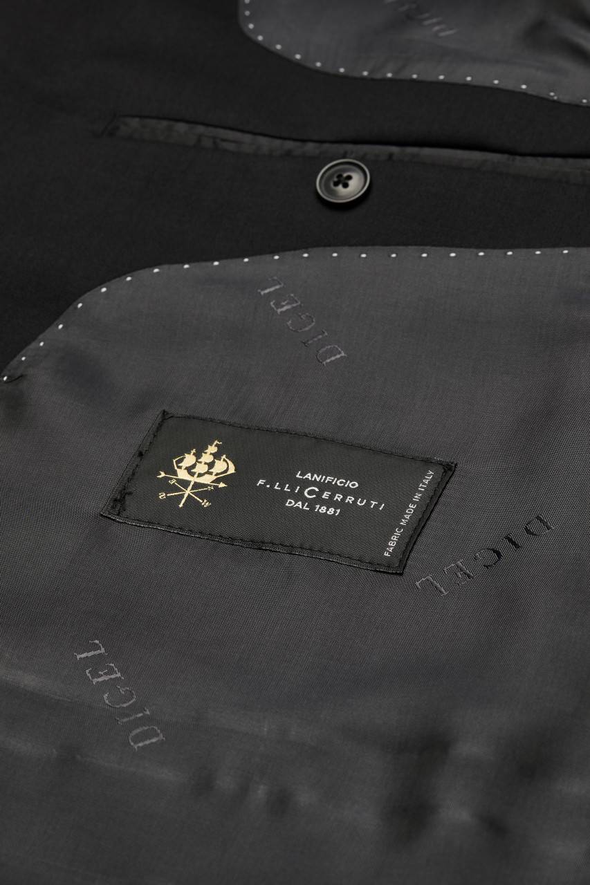 Digel Abito nero digel drop sei modern fit in lana cerruti super 110's Italy