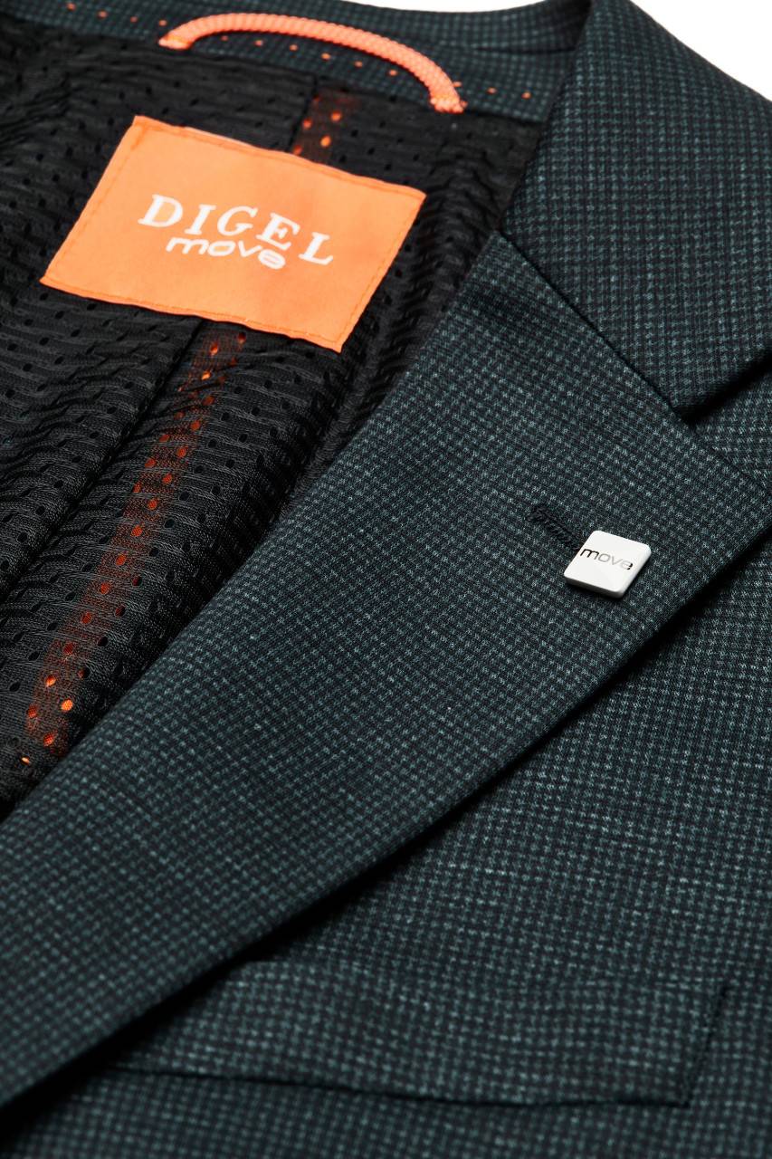 Digel Abito digel in jersey extra slim fit verde a quadretti Promozione Limitata
