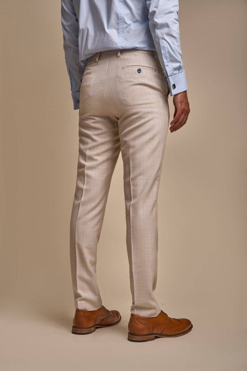 House of Cavani Abito cavani doppiopetto beige a quadri slim fit Presa