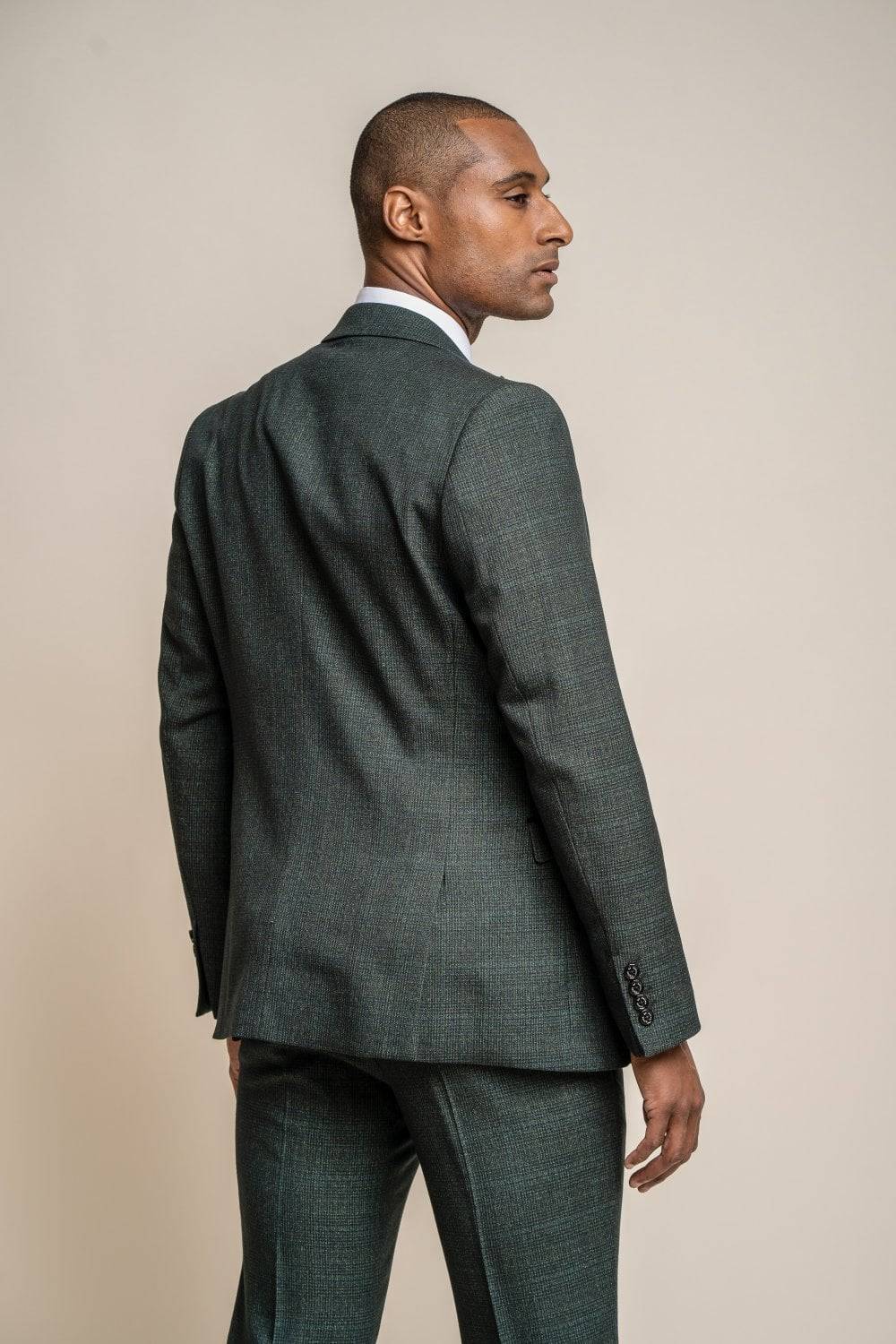 House of Cavani Abito cavani verde a quadri in tweed con panciotto In Vendita