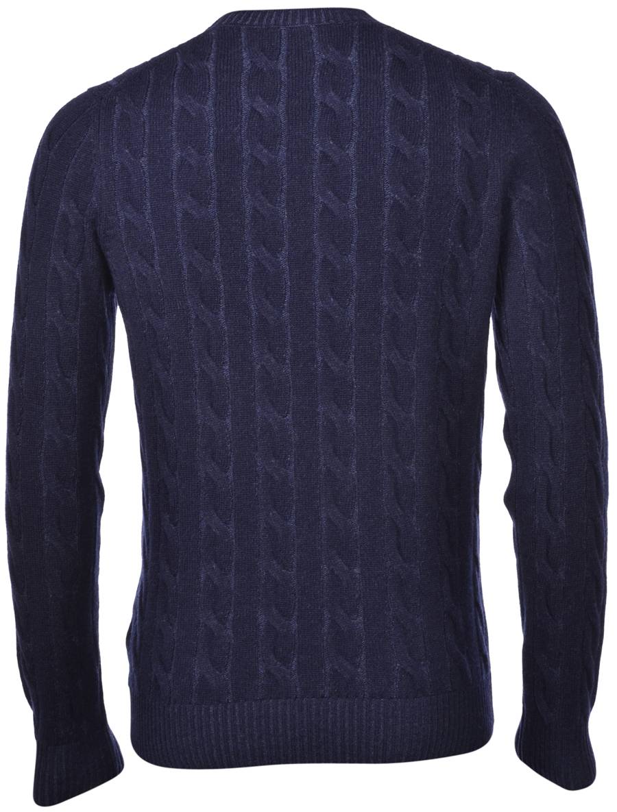 Gran Sasso Maglione gran sasso blu a trecce misto cashmere In Saldo