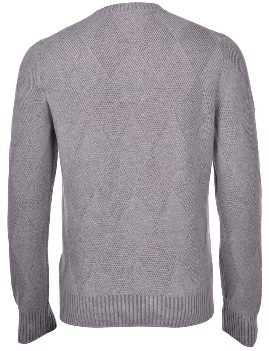 Gran Sasso Girocollo grigio gran sasso misto cashmere lavorazione vanisè a rombi Moda