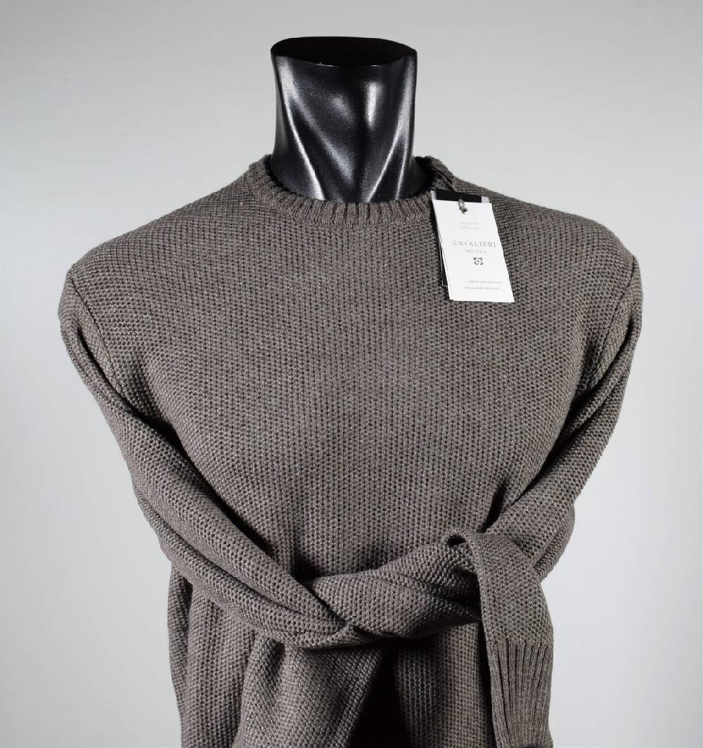 Cavalieri Milano Maglione paricollo noce cavalieri milano modern fit Sconto di tempo limitato