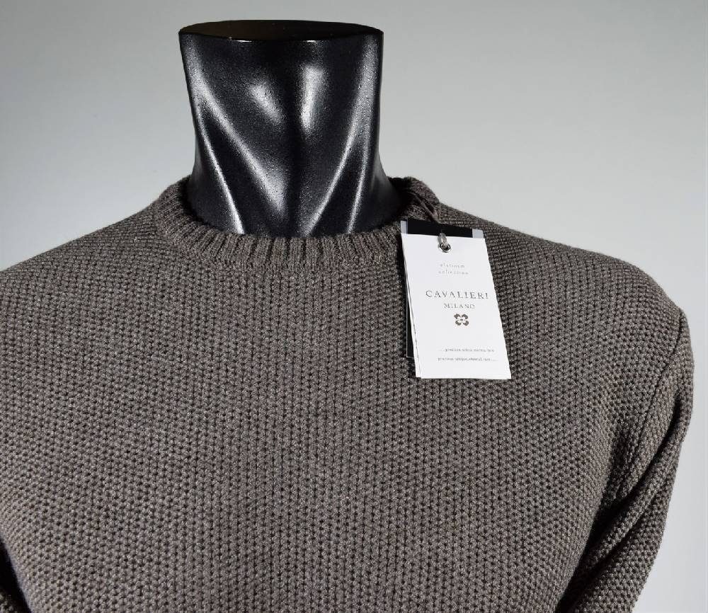 Cavalieri Milano Maglione paricollo noce cavalieri milano modern fit Sconto di tempo limitato
