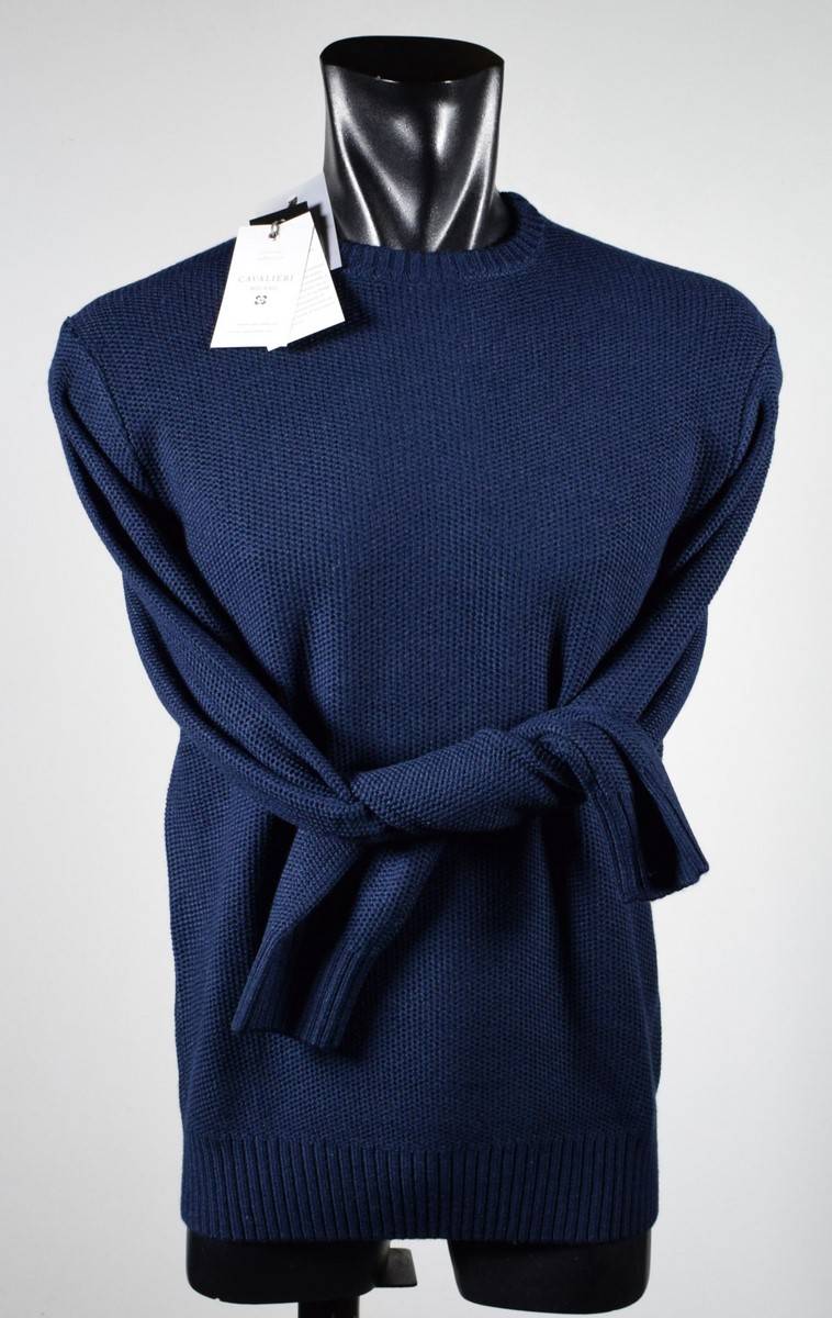 Cavalieri Milano Maglione paricollo blu cavalieri milano modern fit Negozio online di fabbrica