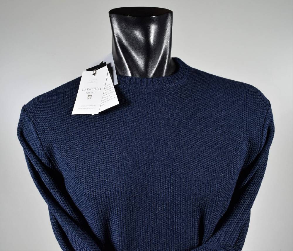 Cavalieri Milano Maglione paricollo blu cavalieri milano modern fit Negozio online di fabbrica