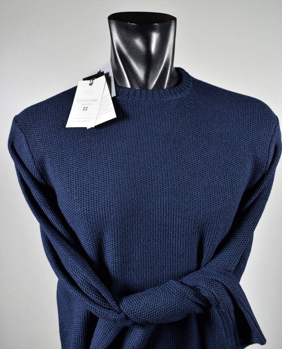 Cavalieri Milano Maglione paricollo blu cavalieri milano modern fit Negozio online di fabbrica