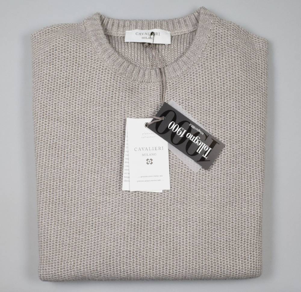 Cavalieri Milano Maglione paricollo tortora cavalieri milano modern fit Prezzo di fabbrica