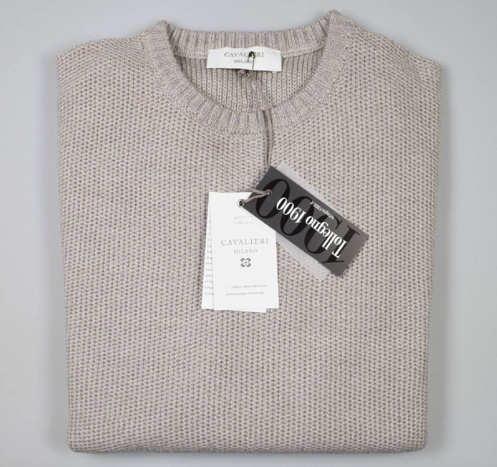 Cavalieri Milano Maglione paricollo tortora cavalieri milano modern fit Prezzo di fabbrica