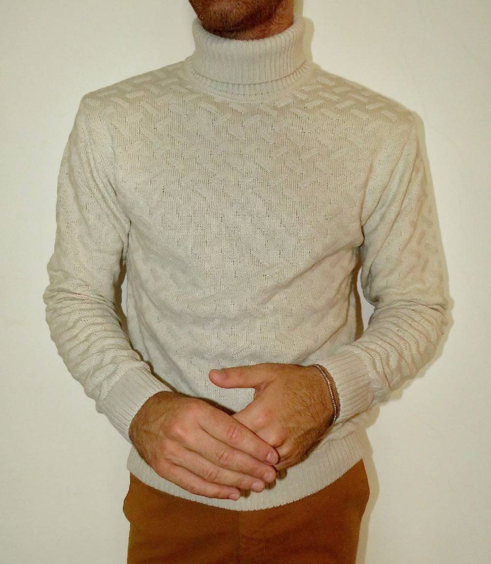 Manuel Garcia Dolcevita manuel garcia ecru intarsio unito Black Friday
